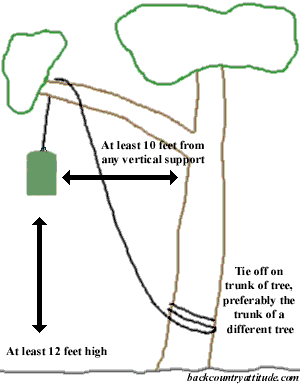 single tree bear bag diagram