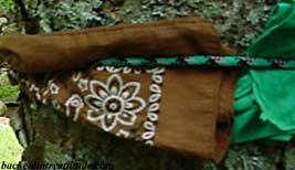 Use bandanas to protect tree bark from rope marks